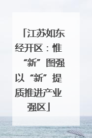 江苏如东经开区：惟“新”图强以“新”提质推进产业强区