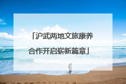 沪武两地文旅康养合作开启崭新篇章