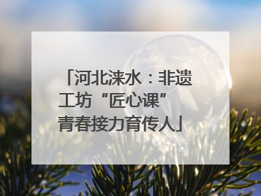 河北涞水：非遗工坊“匠心课” 青春接力育传人