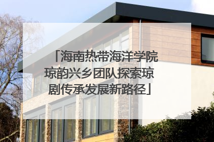 海南热带海洋学院琼韵兴乡团队探索琼剧传承发展新路径