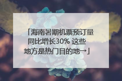 海南暑期机票预订量同比增长30% 这些地方是热门目的地→