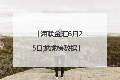海联金汇6月25日龙虎榜数据