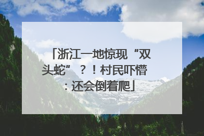 浙江一地惊现“双头蛇”？！村民吓懵：还会倒着爬