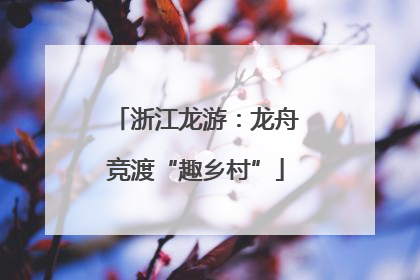 浙江龙游：龙舟竞渡“趣乡村”
