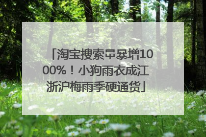 淘宝搜索量暴增1000%！小狗雨衣成江浙沪梅雨季硬通货