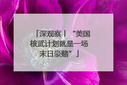 深观察丨“美国核武计划就是一场末日豪赌”