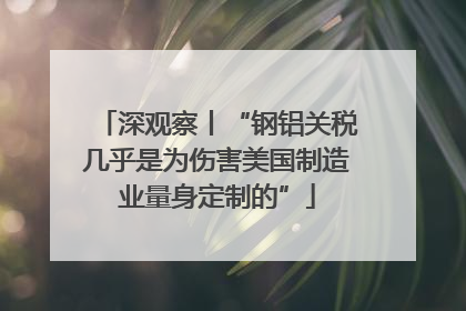 深观察丨“钢铝关税几乎是为伤害美国制造业量身定制的”