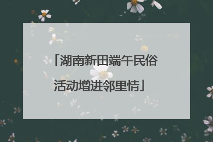 湖南新田端午民俗活动增进邻里情