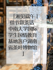 湘见端午丨佳节叙茶话 中南大学国际学生国情教育基地落户湖南省茶叶博物馆