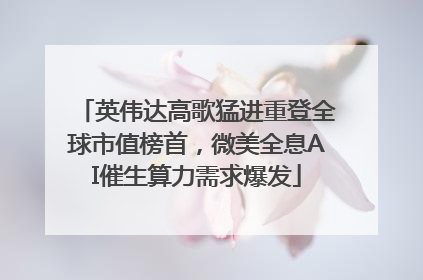 英伟达高歌猛进重登全球市值榜首，微美全息AI催生算力需求爆发
