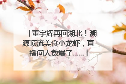 董宇辉再回湖北！溯源顶流美食小龙虾，直播间人数爆了……