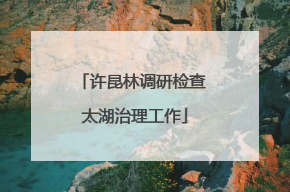 许昆林调研检查太湖治理工作