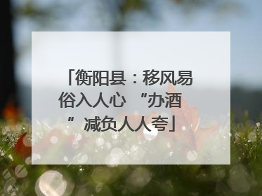 衡阳县：移风易俗入人心 “办酒”减负人人夸