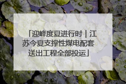 迎峰度夏进行时｜江苏今夏支撑性煤电配套送出工程全部投运