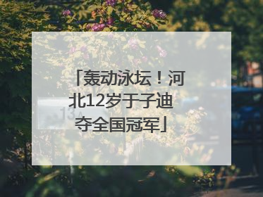 轰动泳坛！河北12岁于子迪夺全国冠军