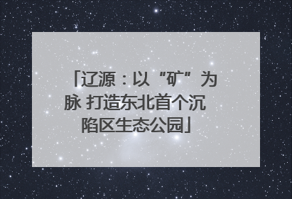 辽源：以“矿”为脉 打造东北首个沉陷区生态公园
