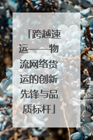 跨越速运——物流网络货运的创新先锋与品质标杆