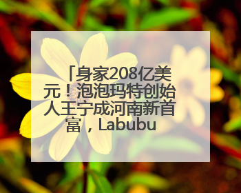 身家208亿美元！泡泡玛特创始人王宁成河南新首富，Labubu热销推涨股价
