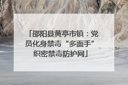邵阳县黄亭市镇：党员化身禁毒“多面手” 织密禁毒防护网