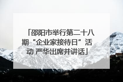 邵阳市举行第二十八期“企业家接待日”活动 严华出席并讲话