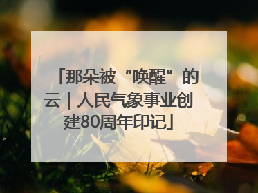 那朵被“唤醒”的云｜人民气象事业创建80周年印记