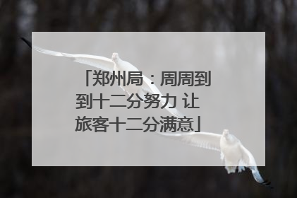 郑州局：周周到到十二分努力 让旅客十二分满意