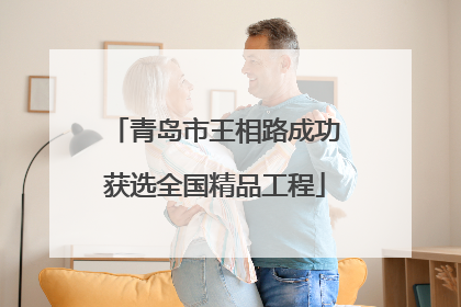 青岛市王相路成功获选全国精品工程