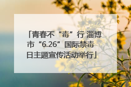 青春不“毒”行 淄博市“6.26”国际禁毒日主题宣传活动举行