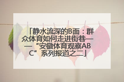 静水流深的B面：群众体育如何走进街巷——“安徽体育观察ABC”系列报道之二