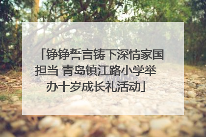 铮铮誓言铸下深情家国担当 青岛镇江路小学举办十岁成长礼活动