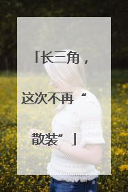 长三角，这次不再“散装”