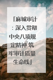 麻城审计：深入贯彻中央八项规定精神 筑牢审计质量生命线