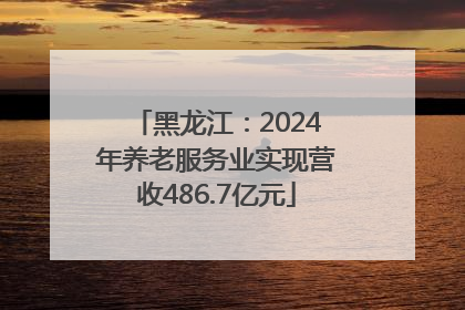 黑龙江：2024年养老服务业实现营收486.7亿元