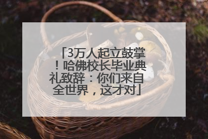 3万人起立鼓掌！哈佛校长毕业典礼致辞：你们来自全世界，这才对