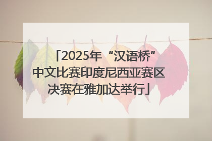 2025年“汉语桥”中文比赛印度尼西亚赛区决赛在雅加达举行