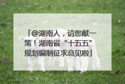 @湖南人，请您献一策！湖南省“十五五”规划编制征求意见啦
